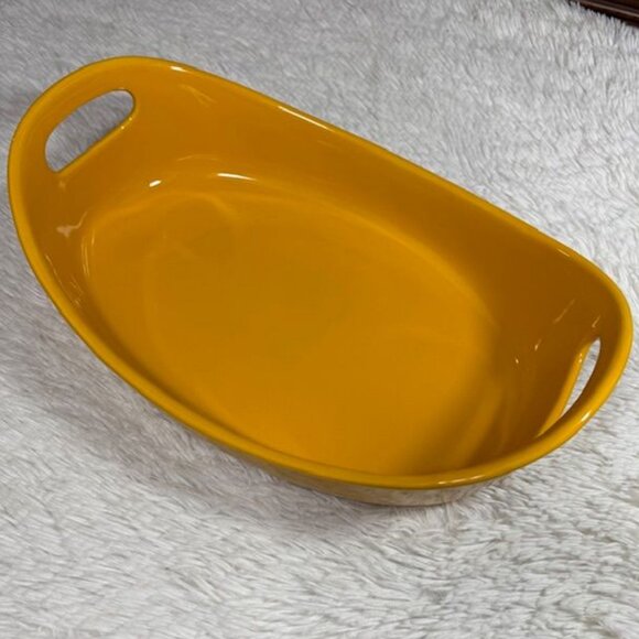 NWOT Rachael Ray Yellow 2qt Oval Handled Baking Dish - Picture 4 of 11